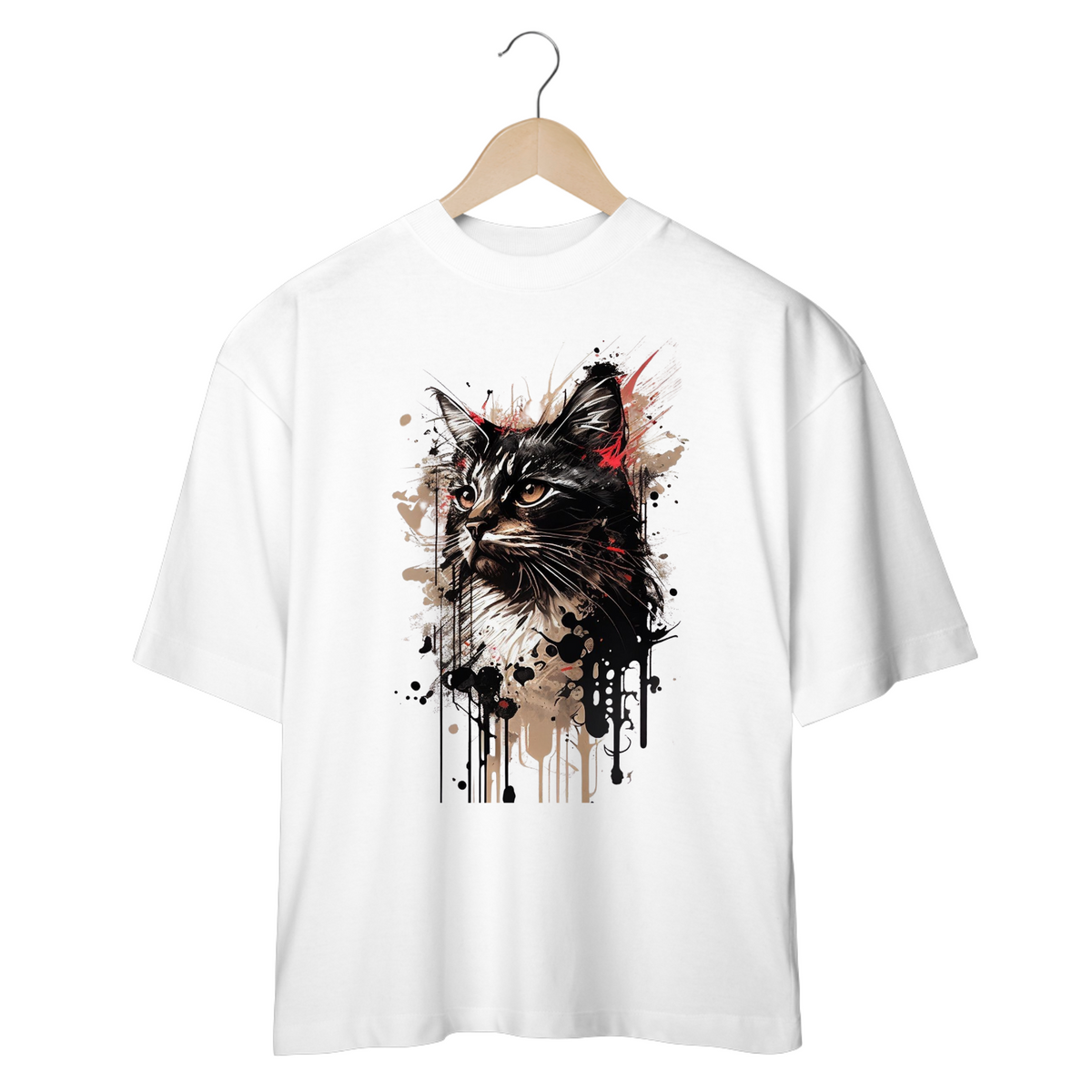 Nome do produto: CAMISETA OVERSIZED, CAT COLOR