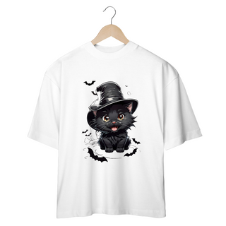 Nome do produtoCAMISETA OVERSIZED, BLACK CAT HALLOWEEN