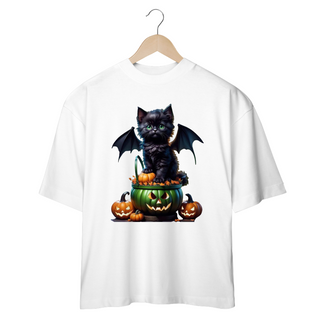 Nome do produtoCAMISETA OVERSIZED, CAT MORCEGO HALLOWEEN