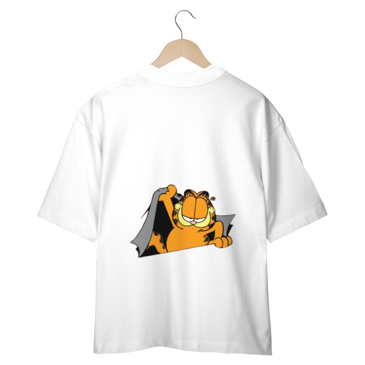 Nome do produto: CAMISETA OVERSIZED COSTAS, CAT GARFIELD