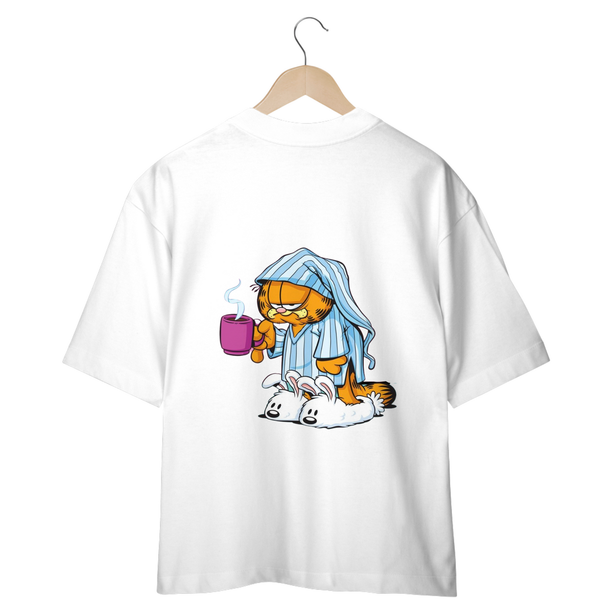 Nome do produto: CAMISETA OVERSIZED COSTAS, CAT GARFIELD SONECA