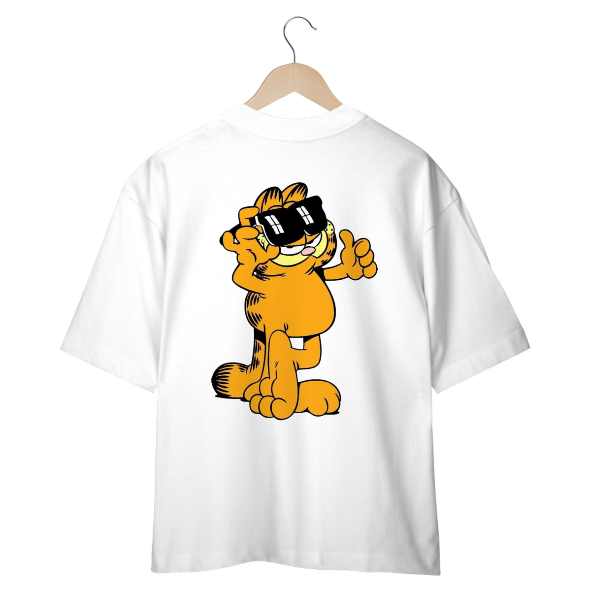 Nome do produto: CAMISETA OVERSIZED COSTAS, CAT GARFIELD