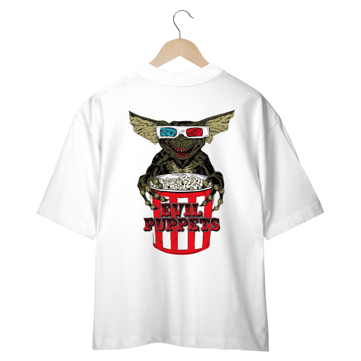 Nome do produto: CAMISETA OVERSIZED COSTAS, FILME GREMLINS EVIL PUPPETS