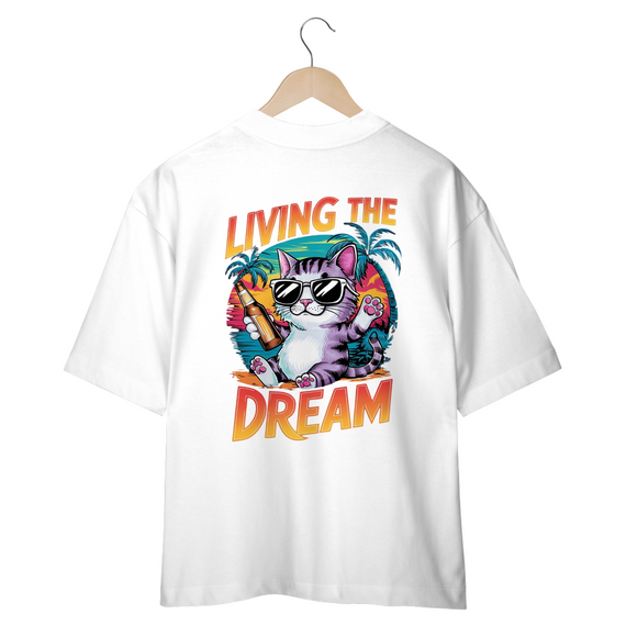 CAMISETA OVERSIZED COSTAS CAT, LIVING THE DREAM