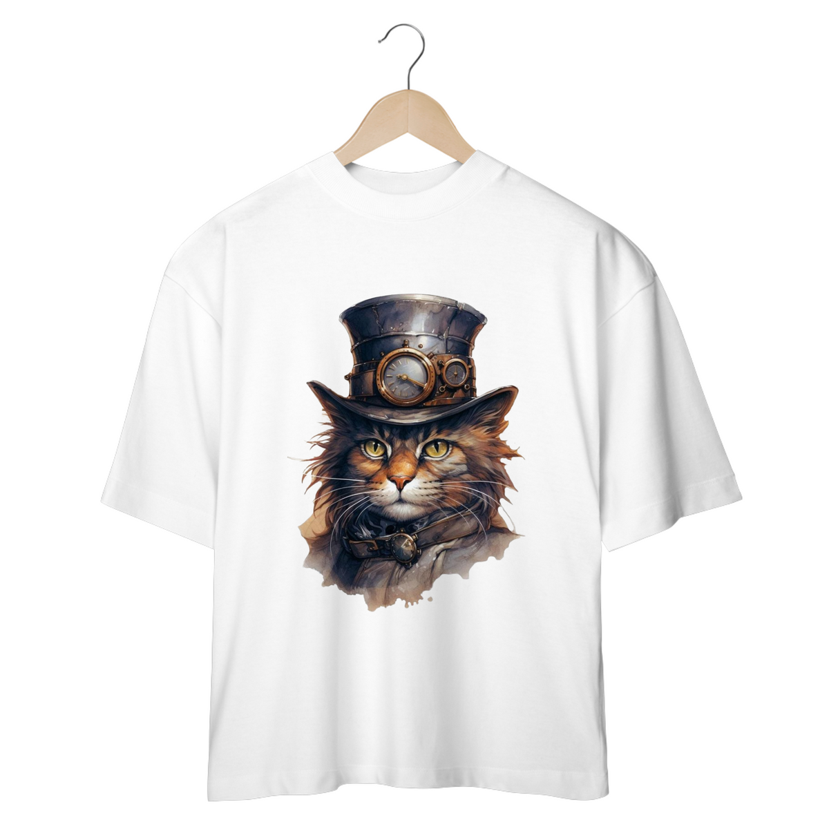 Nome do produto: CAMISETA OVERSIZED, CAT FUTURISTA