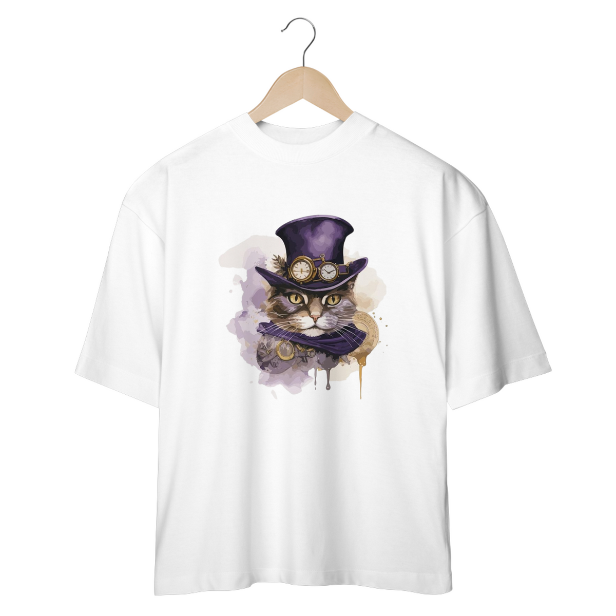 Nome do produto: CAMISETA OVERSIZED, CAT FUTURISTA