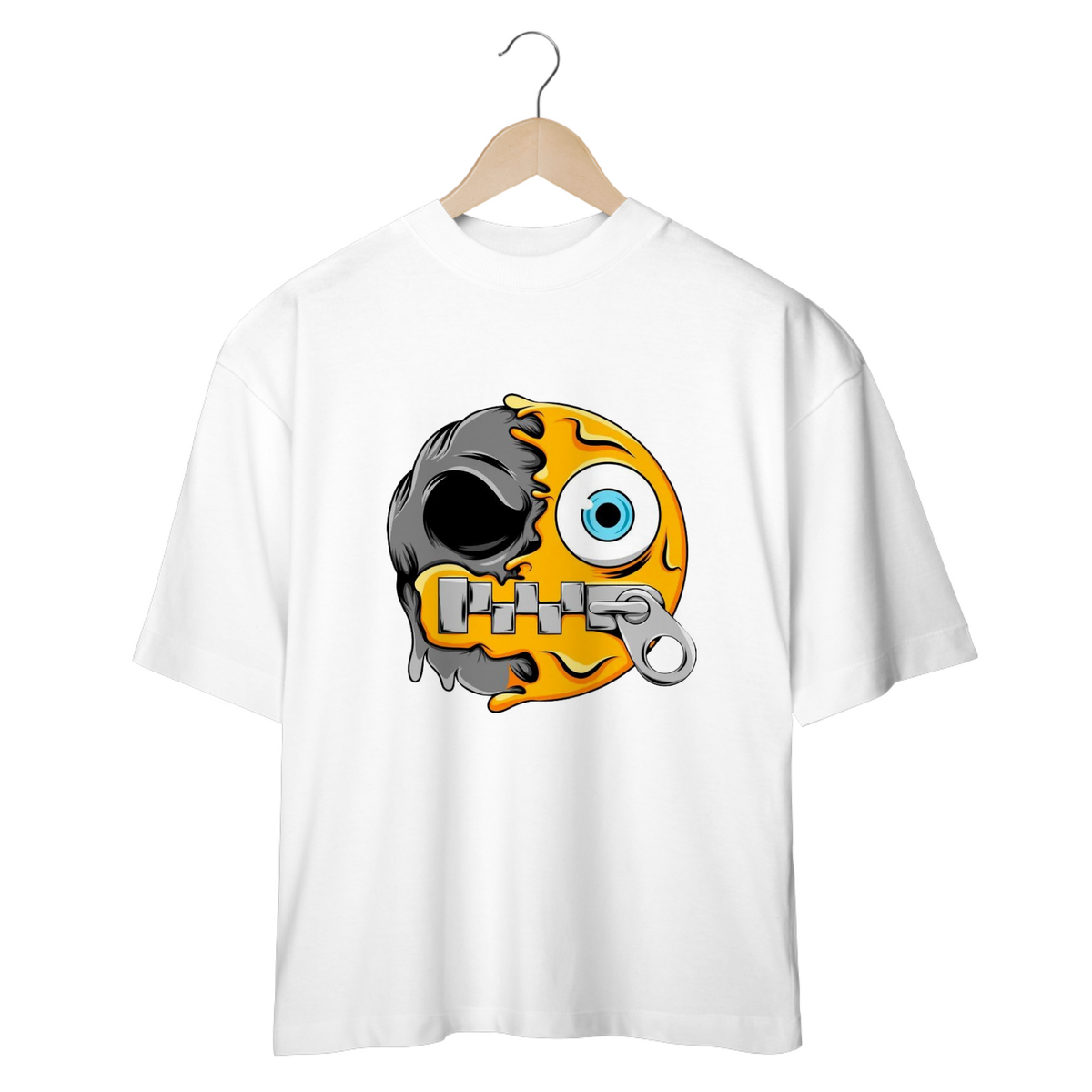 Nome do produto: CAMISETA OVERSIZED, EXPRESSÃO FACE SILÊNCIO