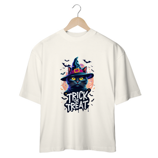 Nome do produtoCAMISETA OVERSIZED, BLACK CAT HALLOWEEN, TRICK OR TREAT