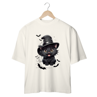 Nome do produtoCAMISETA OVERSIZED, BLACK CAT HALLOWEEN