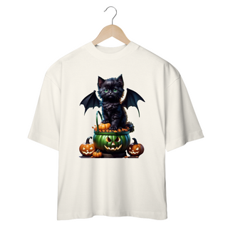 Nome do produtoCAMISETA OVERSIZED, CAT MORCEGO HALLOWEEN