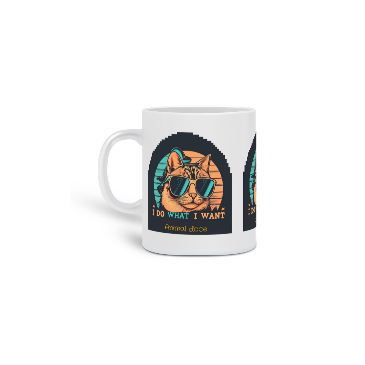 Nome do produto:  CANECA PERSONALIZADA CRIATIVA EM CERÂMICA, 325ML C/03 LADOS CAT I DO WHAT E WANT