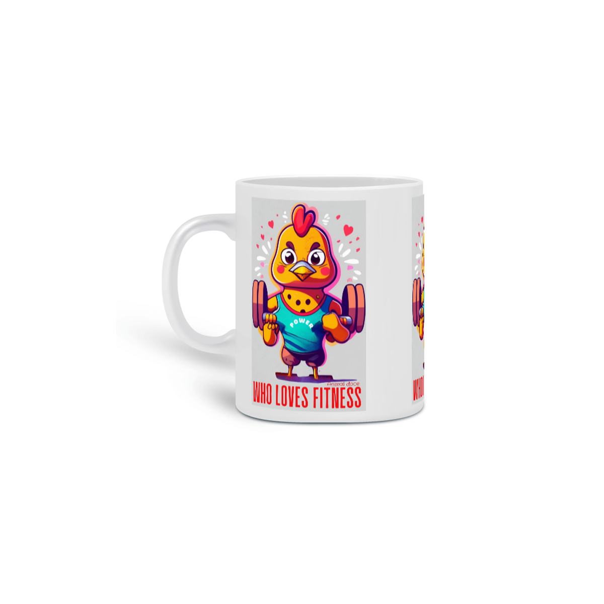 Nome do produto:  CANECA PERSONALIZADA CRIATIVA EM CERÂMICA, 325ML C/03 LADOS MEME-WHO LOVES FITNESS