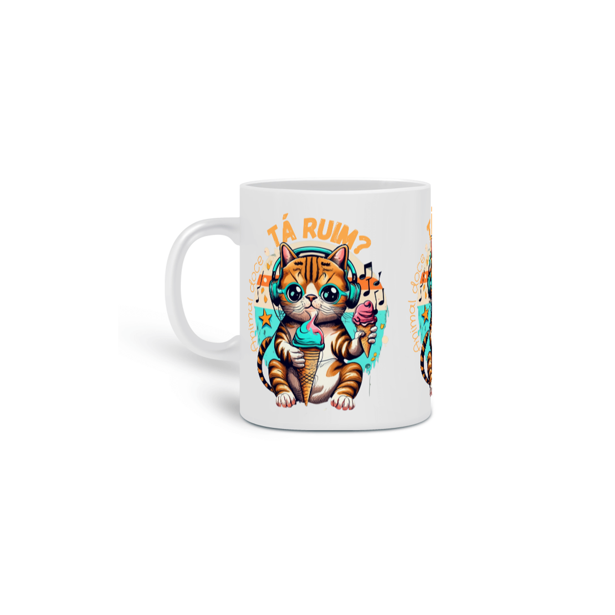 Nome do produto:  CANECA PERSONALIZADA CRIATIVA EM CERÂMICA, 325ML C/03 LADOS WOLF  I DO WHAT I WANT