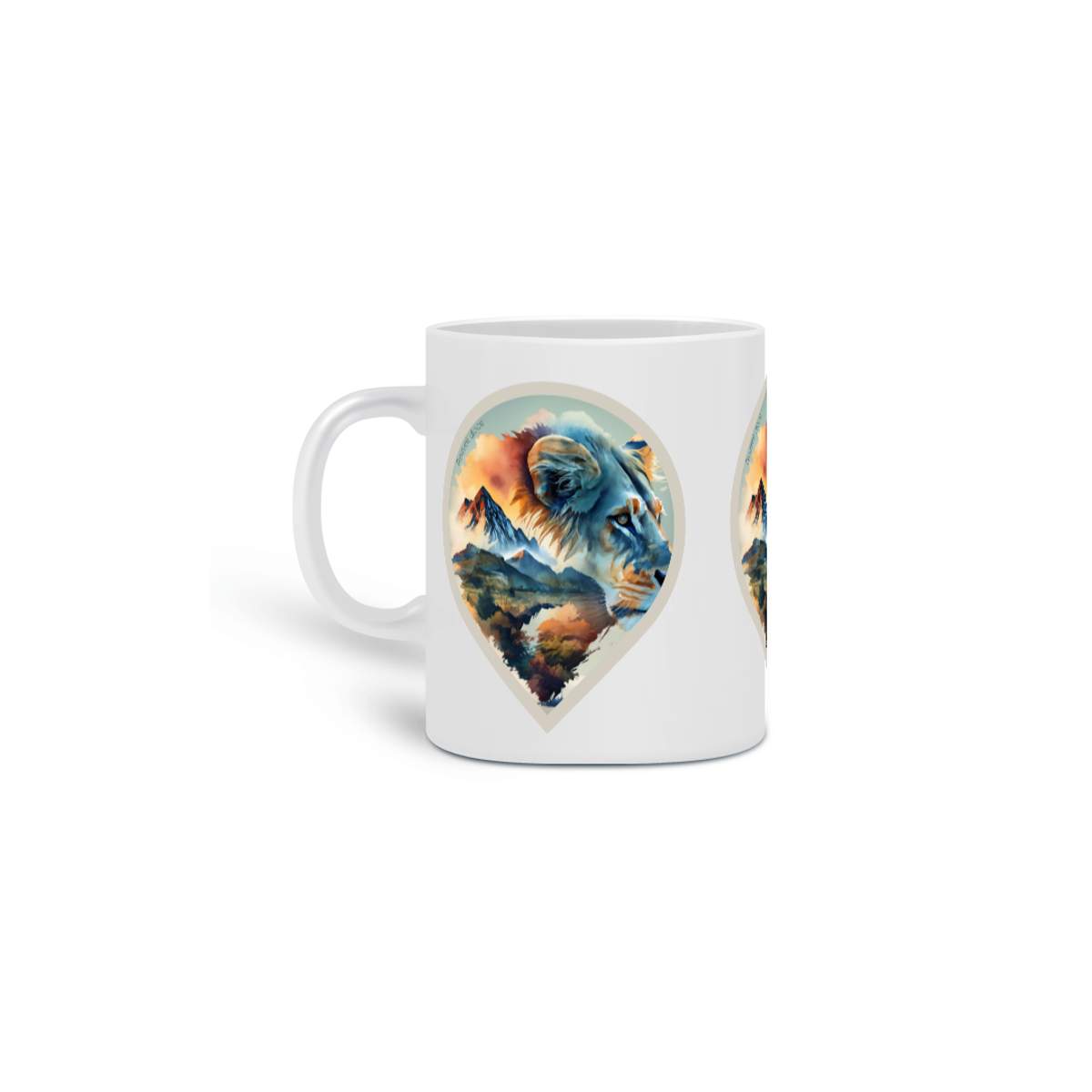 Nome do produto:  CANECA PERSONALIZADA CRIATIVA EM CERÂMICA, 325ML C/03 LADOS LION KING