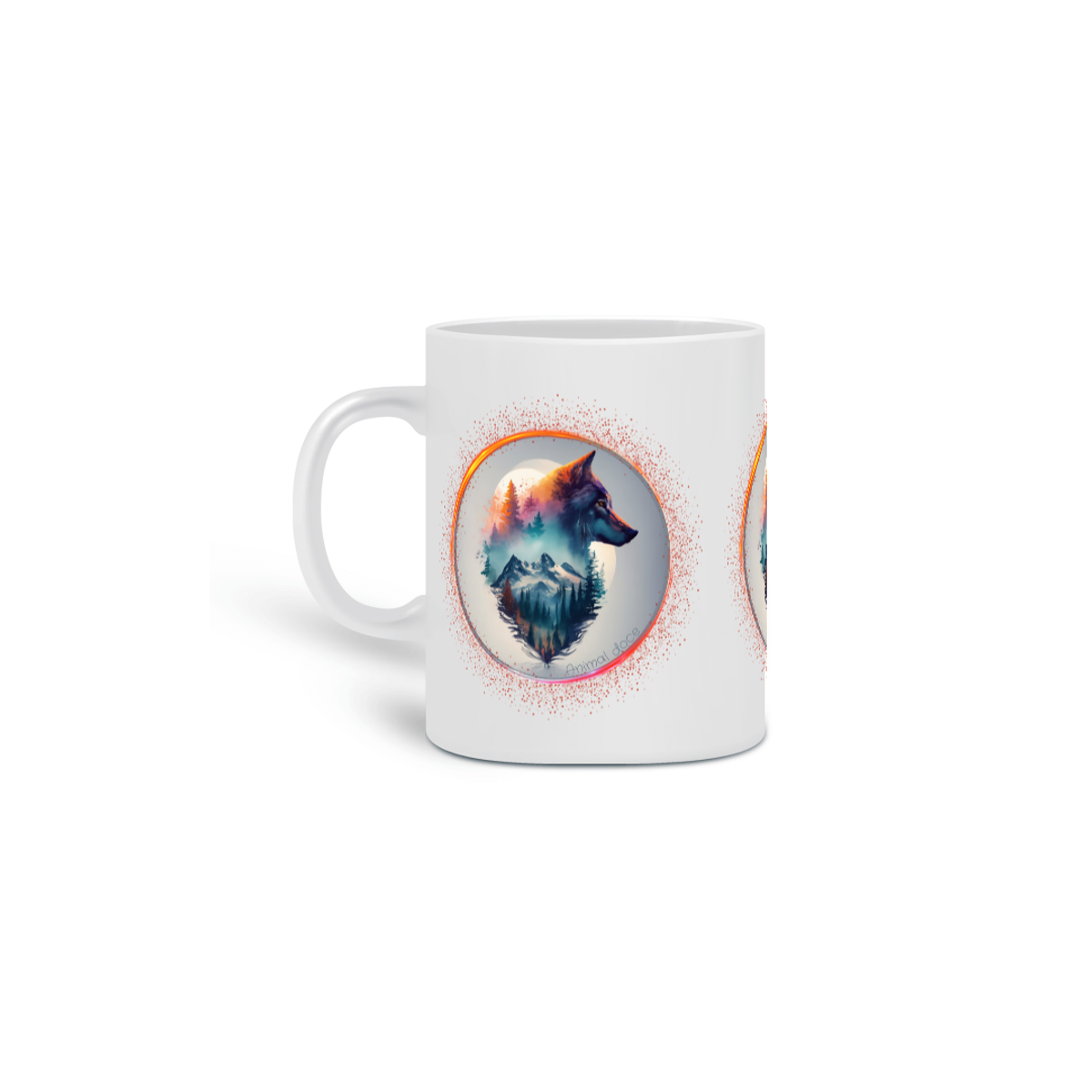 Nome do produto:  CANECA PERSONALIZADA CRIATIVA EM CERÂMICA, 325ML C/03 LADOS LONE WOLF