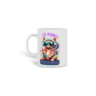 Nome do produto  CANECA PERSONALIZADA CRIATIVA EM CERÂMICA, 320ML C/02 LADOS CAT TA RUIM