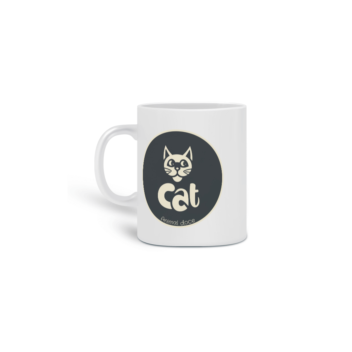 Nome do produto:  CANECA PERSONALIZADA CRIATIVA EM CERÂMICA, 325ML C/02 LADOS CAT LETRAS