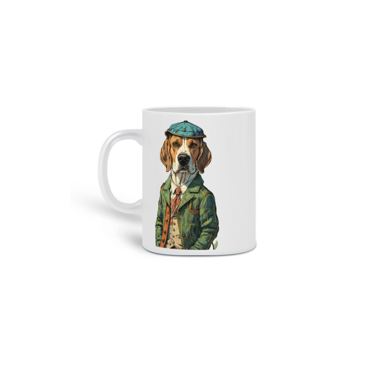 Nome do produto: CANECA PERSONALIZADA CRIATIVA EM CERÂMICA, 325ML C/02 LADOS DOG BEAGLE SHERLOCK HOLMES