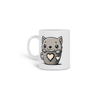 Nome do produto CANECA PERSONALIZADA CRIATIVA EM CERÂMICA, 325ML C/02 LADOS CAT IN THE CUP