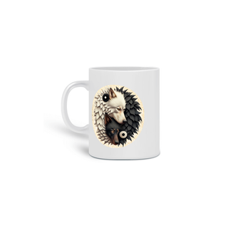 Nome do produto CANECA PERSONALIZADA CRIATIVA EM CERÂMICA, 325ML C/02 LADOS WOLF YIN YANG