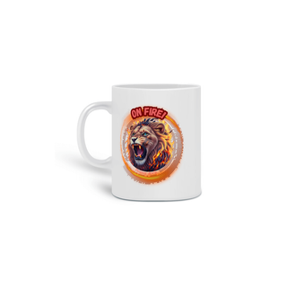 Nome do produtoCANECA PERSONALIZADA CRIATIVA EM CERÂMICA, 325ML C/02 LADOS LION ON FIRE