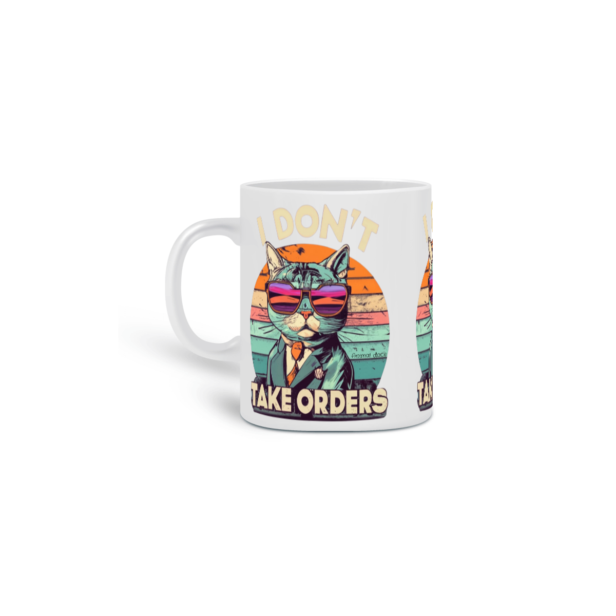 Nome do produto: CANECA PERSONALIZADA CRIATIVA EM CERÂMICA, 325ML C/03 LADOS CAT I DON\'T TAKE ORDERS