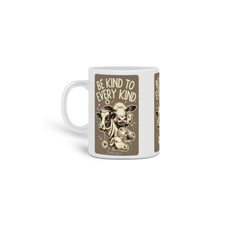 CANECA PERSONALIZADA CRIATIVA EM CERÂMICA 320ML 03 LADOS, TAURUS BE KIND