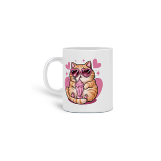 Nome do produto CANECA PERSONALIZADA CRIATIVA EM CERÂMICA, 325ML C/02 LADOS, CAT LOVE