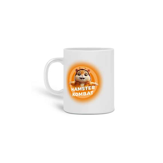  CANECA PERSONALIZADA CRIATIVA EM CERÂMICA, 325ML C/02 LADOS,  HAMSTER KOMBAT-1