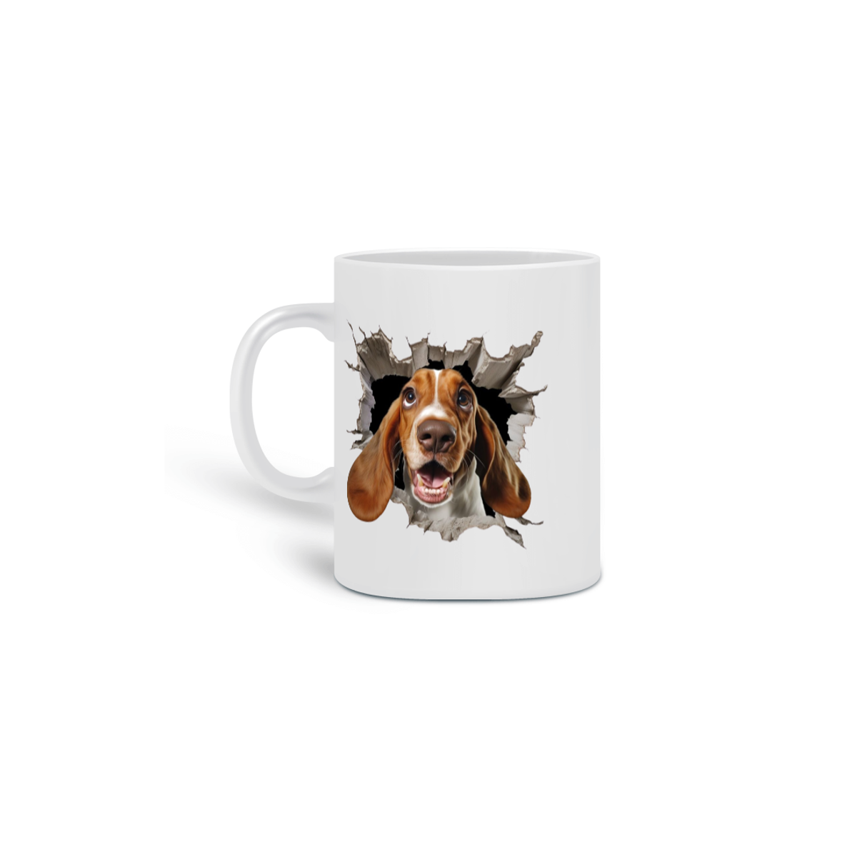 Nome do produto:  CANECA PERSONALIZADA CRIATIVA EM CERÂMICA, 325ML C/02 LADOS, ESTILO 3D DOG BEAGLE