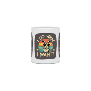 Nome do produto CANECA PERSONALIZADA CRIATIVA EM CERÂMICA, 325ML C/03 LADOS RABBIT I DO WHAT I WANT