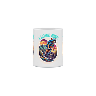 Nome do produto CANECA PERSONALIZADA CRIATIVA EM CERÂMICA, 325ML C/03 LADOS CAT I LOVE BIKE