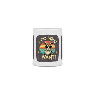 Nome do produtoCANECA PERSONALIZADA CRIATIVA EM CERÂMICA, 325ML C/03 LADOS RABBIT I DO WHAT I WANT