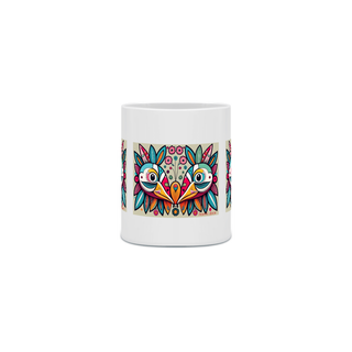 Nome do produtoCANECA PERSONALIZADA CRIATIVA EM CERÂMICA 325ML 03 LADOS, COLORFUL BIRDS