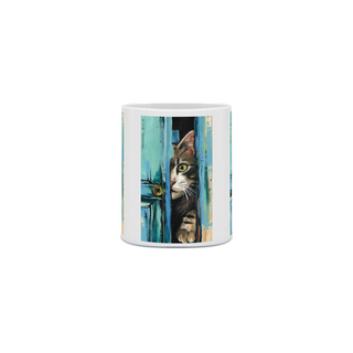 Nome do produtoCANECA PERSONALIZADA CRIATIVA EM CERÂMICA 325ML 03 LADOS, MYSTERIOUS CAT