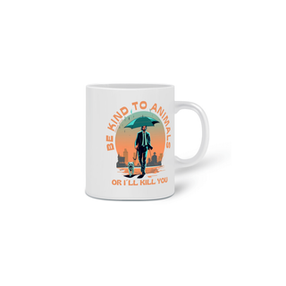 Nome do produtoCANECA PERSONALIZADA CRIATIVA EM CERÂMICA, 325ML C/02 LADOS LINHA FILME JOHN WICK DOG, BE KIND TO ANIMALS