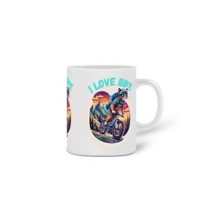 Nome do produto CANECA PERSONALIZADA CRIATIVA EM CERÂMICA, 325ML C/03 LADOS CAT I LOVE BIKE