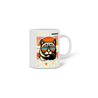 Nome do produto CANECA PERSONALIZADA CRIATIVA EM CERÂMICA, 325ML C/02 LADOS CAT STAY COOL