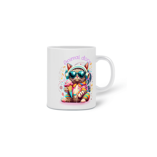 Nome do produto CANECA PERSONALIZADA CRIATIVA EM CERÂMICA, 325ML C/02 LADOS CAT ANIMAL DOCE