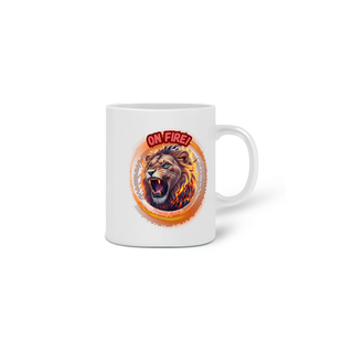 Nome do produtoCANECA PERSONALIZADA CRIATIVA EM CERÂMICA, 325ML C/02 LADOS LION ON FIRE