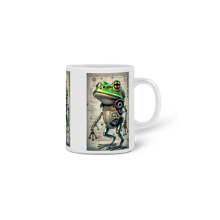 Nome do produtoCANECA PERSONALIZADA CRIATIVA EM CERÂMICA, 325ML C/03 LADOS ROBOTIC FROG