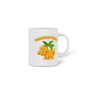 Nome do produtoCANECA PERSONALIZADA CRIATIVA EM CERÂMICA, 325ML C/02 LADOS, TRICERATOPS