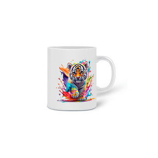 Nome do produto CANECA PERSONALIZADA CRIATIVA EM CERÂMICA, 325ML C/02 LADOS, TIGER