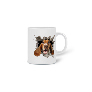 Nome do produto CANECA PERSONALIZADA CRIATIVA EM CERÂMICA, 325ML C/02 LADOS, ESTILO 3D DOG BEAGLE