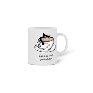 Nome do produto CANECA PERSONALIZADA CRIATIVA EM CERÂMICA, 325ML C/02 LADOS, CAT COFFEE