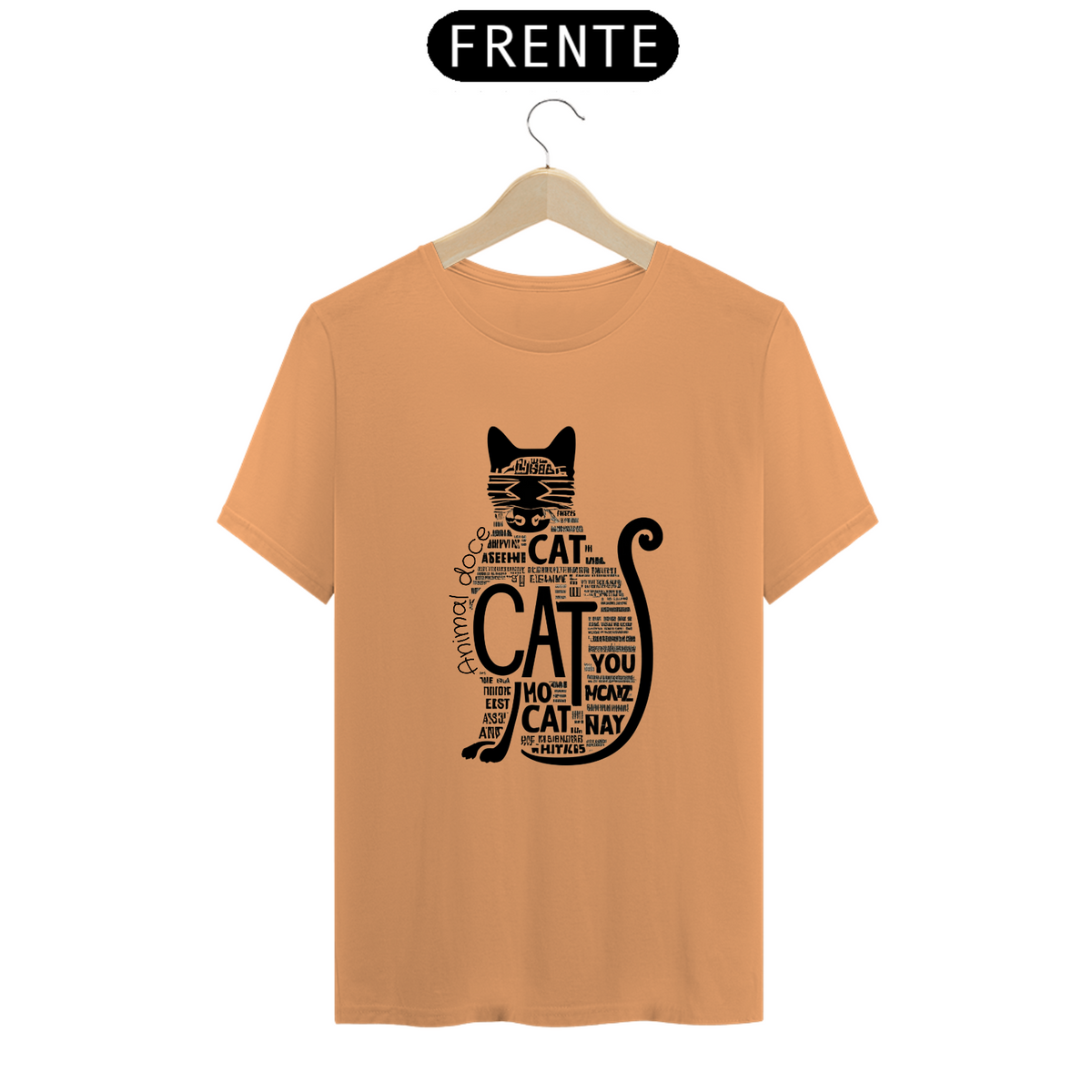 Nome do produto: CAMISETA T-SHIRT ESTONADA, CAT LETRAS