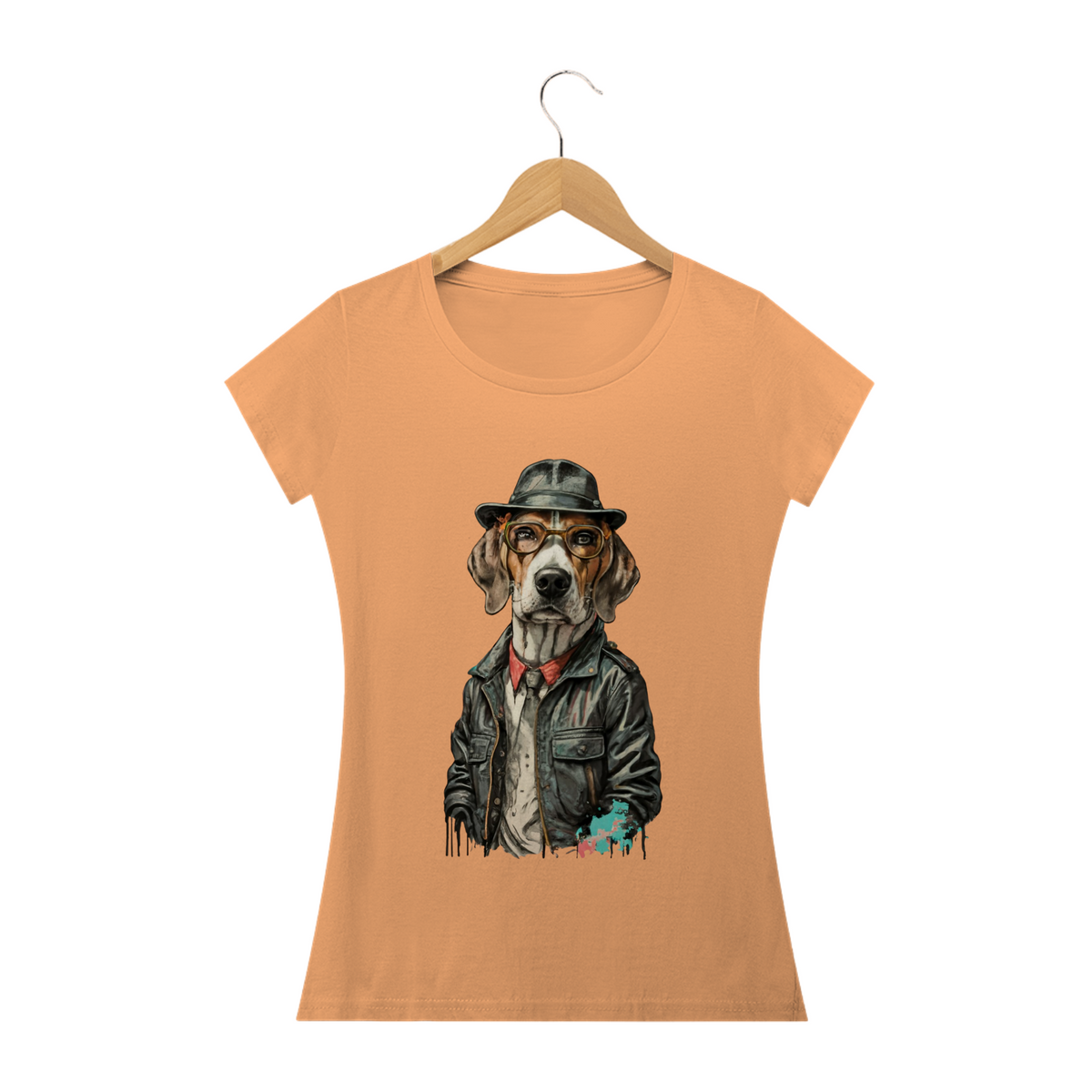 Nome do produto: CAMISETA BABY LONG ESTONADA, DOG BEAGLE SHERLOCK HOLMES