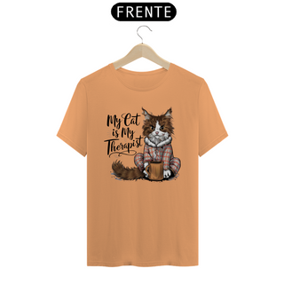 Nome do produtoCAMISETA T-SHIRT ESTONADA, MY CAT IS MY THERAPIST