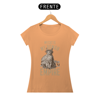 Nome do produtoCAMISETA BABY LONG ESTONADA, MY CAT IS MY ROMAN 