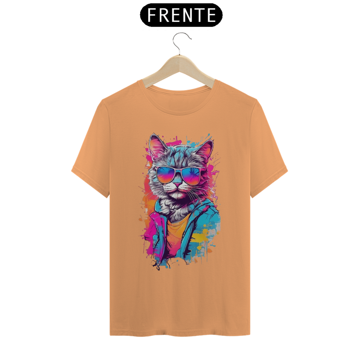 Nome do produto: CAMISETA T-SHIRT ESTONADA, CAT FASHION